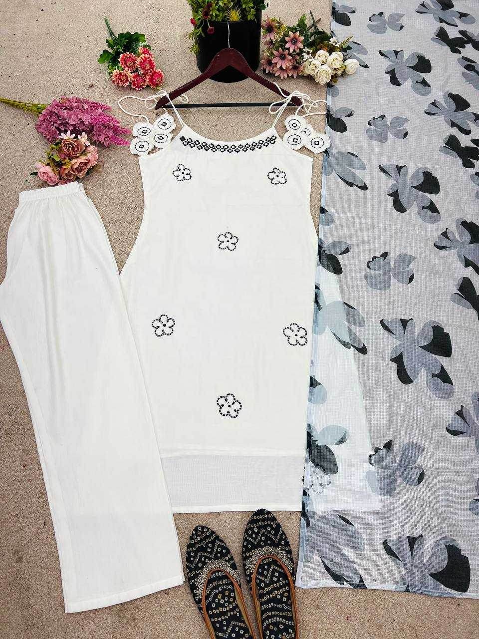 Heavy Roman Silk Mirror Work Sleeveless Kurti - MYLUXURY LANE ENTERPRISE